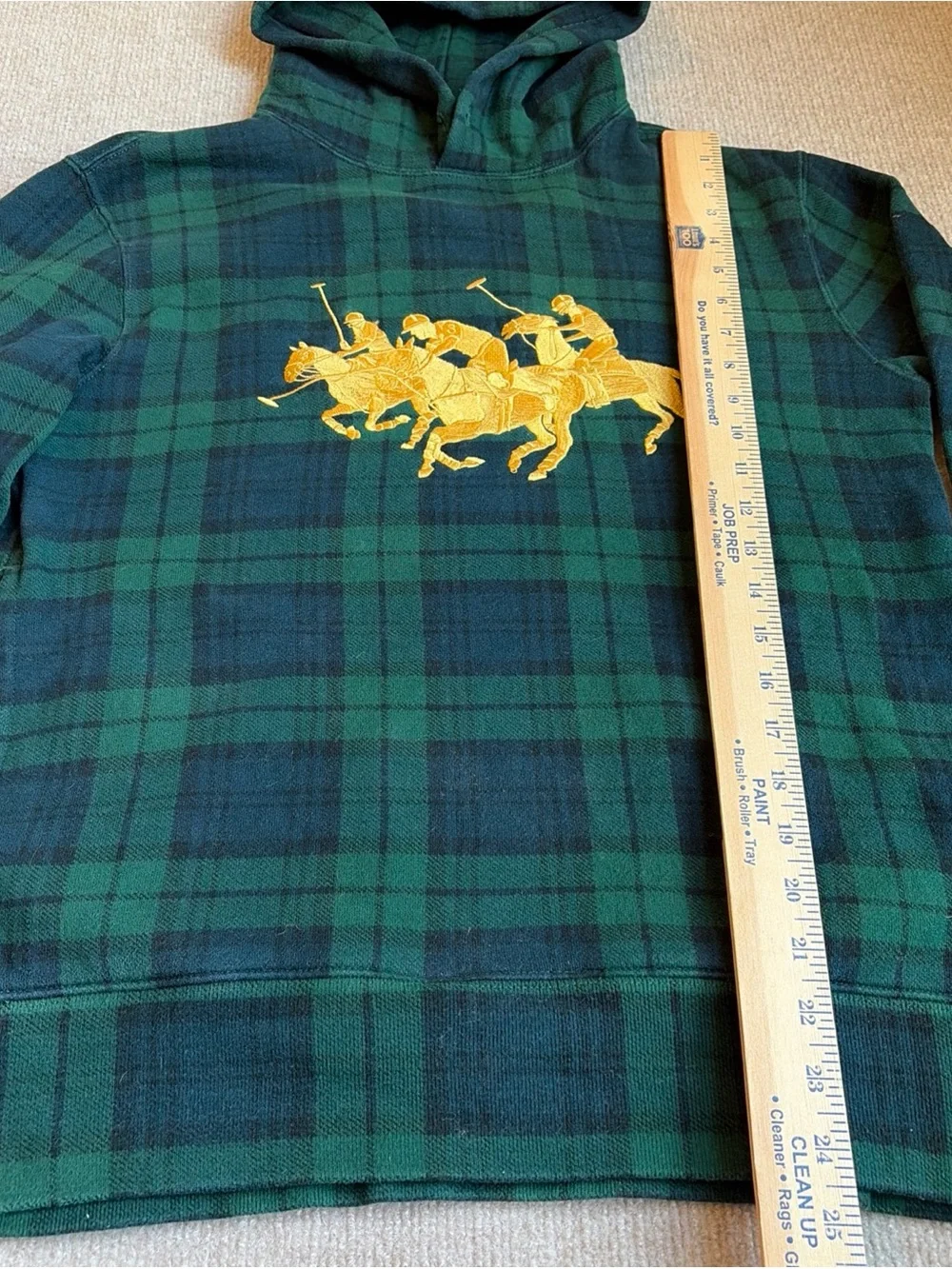 Polo Ralph Lauren Iconic Triple-Pony Tartan Fleece Hoodie - XS